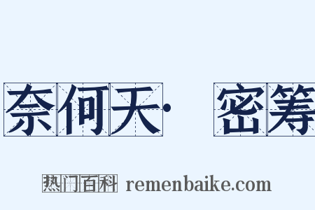 奈何天·密筹是什么意思的图片